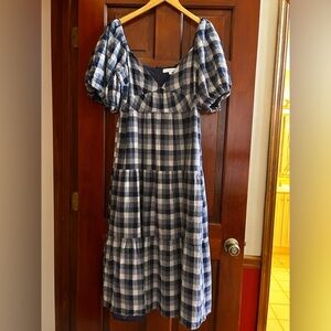 Moodie size large blue checkered dress